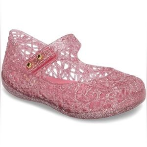 Mini Melissa Campana Zig Zag Mary Jane Flats in Pink - Size 5T